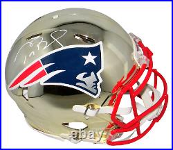 Tom Brady Signed New England Patriots Chrome Authentic Speed Helmet Fanatics
