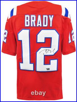 Tom Brady Signed New England Patriots Red Nike Football Jersey (Fanatics COA)