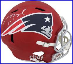 Tom Brady Signed Patriots FLASH Riddell Full Size Speed Rep Helmet -Fanatics COA
