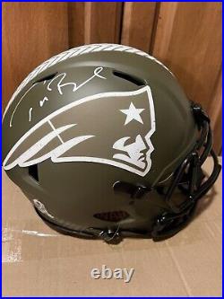 Tom Brady Signed Patriots Full Size Salute To Service Authentic Helmet Fanatics