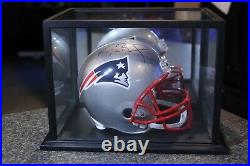Tom Brady Signed Patriots Helmet. TRISTAR Authenticated. Glass Display Box