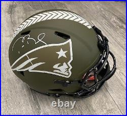 Tom Brady Signed Patriots Sts Salute To Service Speedflex Helmet Fanatics Loa