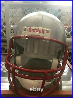 Tom Brady Signed Riddell Replica NE Patriots Helmet IN blue ink
