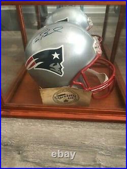 Tom Brady Signed Riddell Replica NE Patriots Helmet IN blue ink