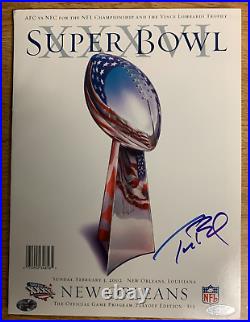 Tom Brady Signed Super Bowl XXXVI program. Tri-Star COA