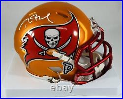 Tom Brady Signed Tampa Bay Buccaneers Blaze Mini Helmet Autographed Fanatics COA