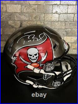 Tom Brady Signed Tampa Bay Buccaneers Custom Speedflex Helmet. Fanatics