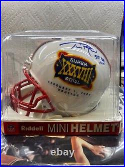 Tom Brady Superbowl 38 mini Helmet signed & inscibed Super Bowl 38 MVP Tri Star