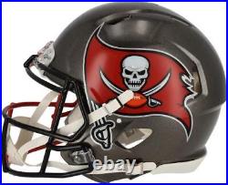 Tom Brady TB Buccaneers/NE Patriots Signed Half/Half Helmet withInsc-NE Side