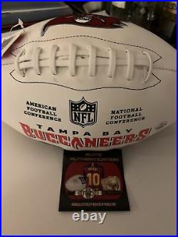Tom Brady Tampa Bay Buccaneers Autographed Signed White Panel Football with COA