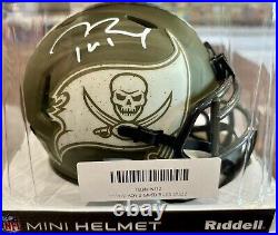 Tom Brady Tampa Bay Buccaneers Signed Riddell 2022 Salute To Service Mini Helmet