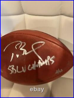Tom Brady and Stamkos signed NFL Football with Inscriptions, 2/12, Fanatics LOA