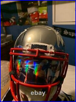 Tom Brady and gronk signed chrome patriots helmet