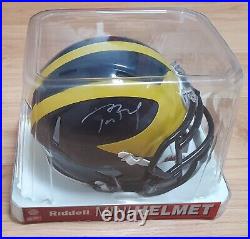 Tom Brady signed Michigan Authentic Mini Helmet TRISTAR COA