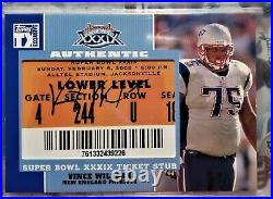 Topps Tom Brady Deion Branch Super Bowl Ticket Auto #8/10 & Patriots Team Autos