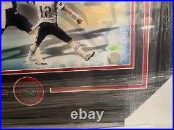 Tristar Tom Brady Signed 16x20 Framed Photo withNew England PATRIOTS medallion
