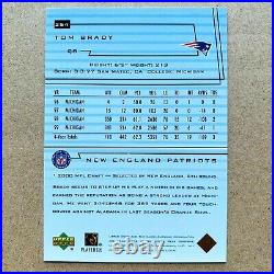 Upper Deck 2000 Tom Brady New England Patriots Quarterback #254 Star Rookie Card